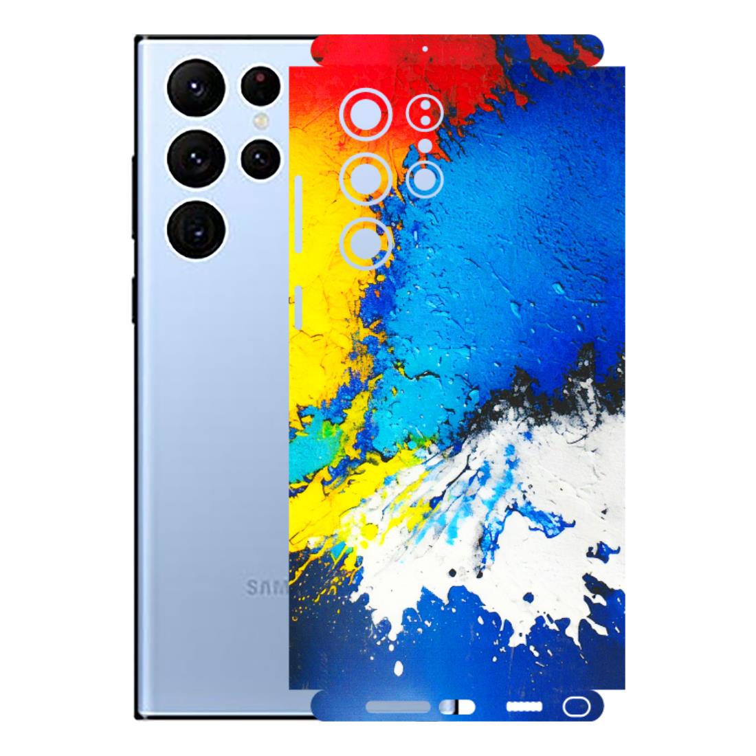 Samsung A/S Series Phone Skins (All Models) - Acrylic Paint Spill - 3D Embossed Finish (L-229) Samsung Galaxy S22 Ultra
