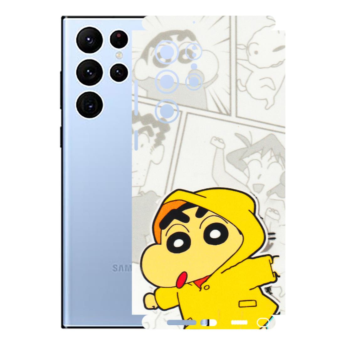 Samsung A/S Series Phone Skins (All Models) - Yellow Shinchan Comic - 3D Embossed Finish (L-246) Samsung Galaxy S22 Ultra