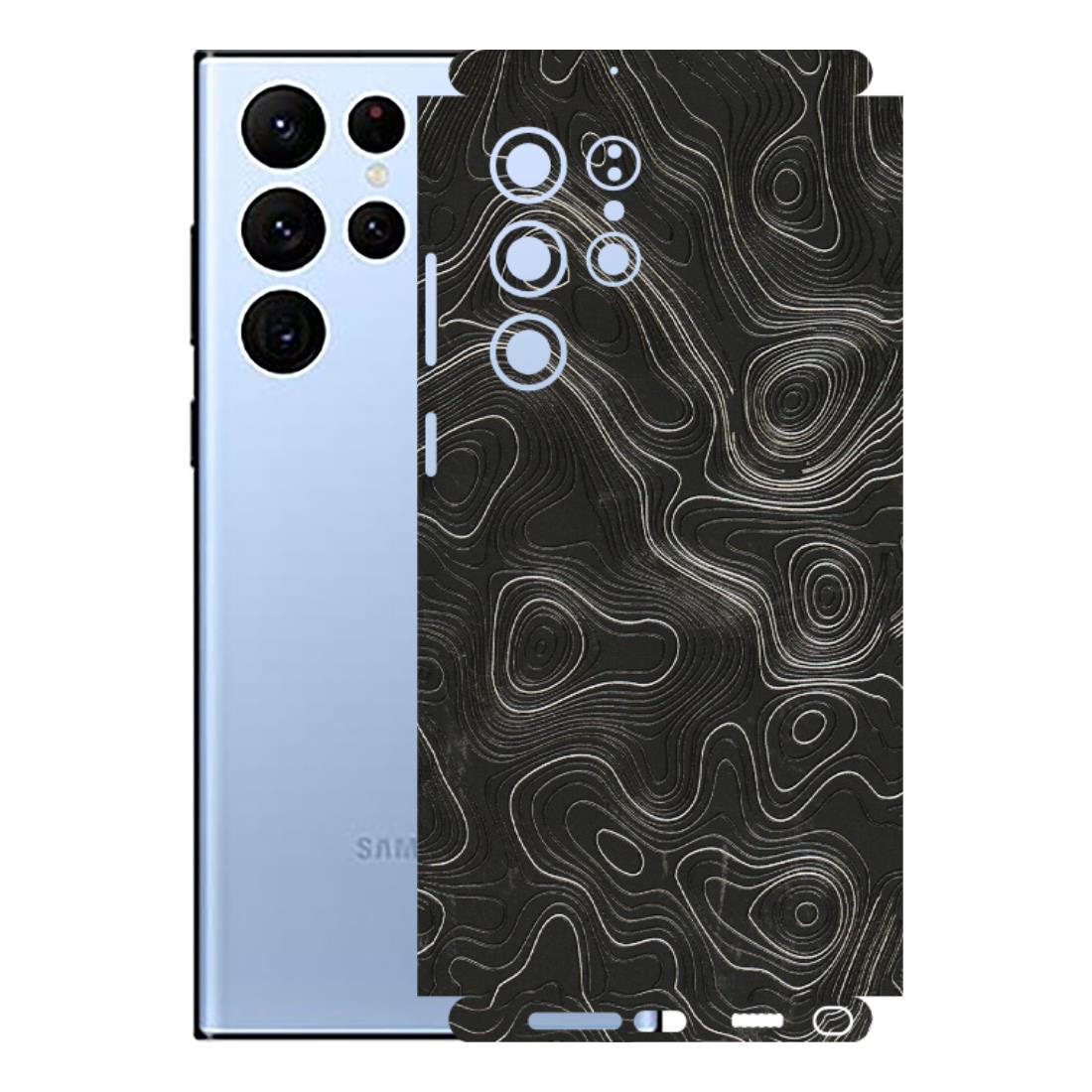 Samsung A/S Series Phone Skins (All Models) - Abstract White Line Map - 3D Embossed Finish (L-269) Samsung Galaxy S22 Ultra
