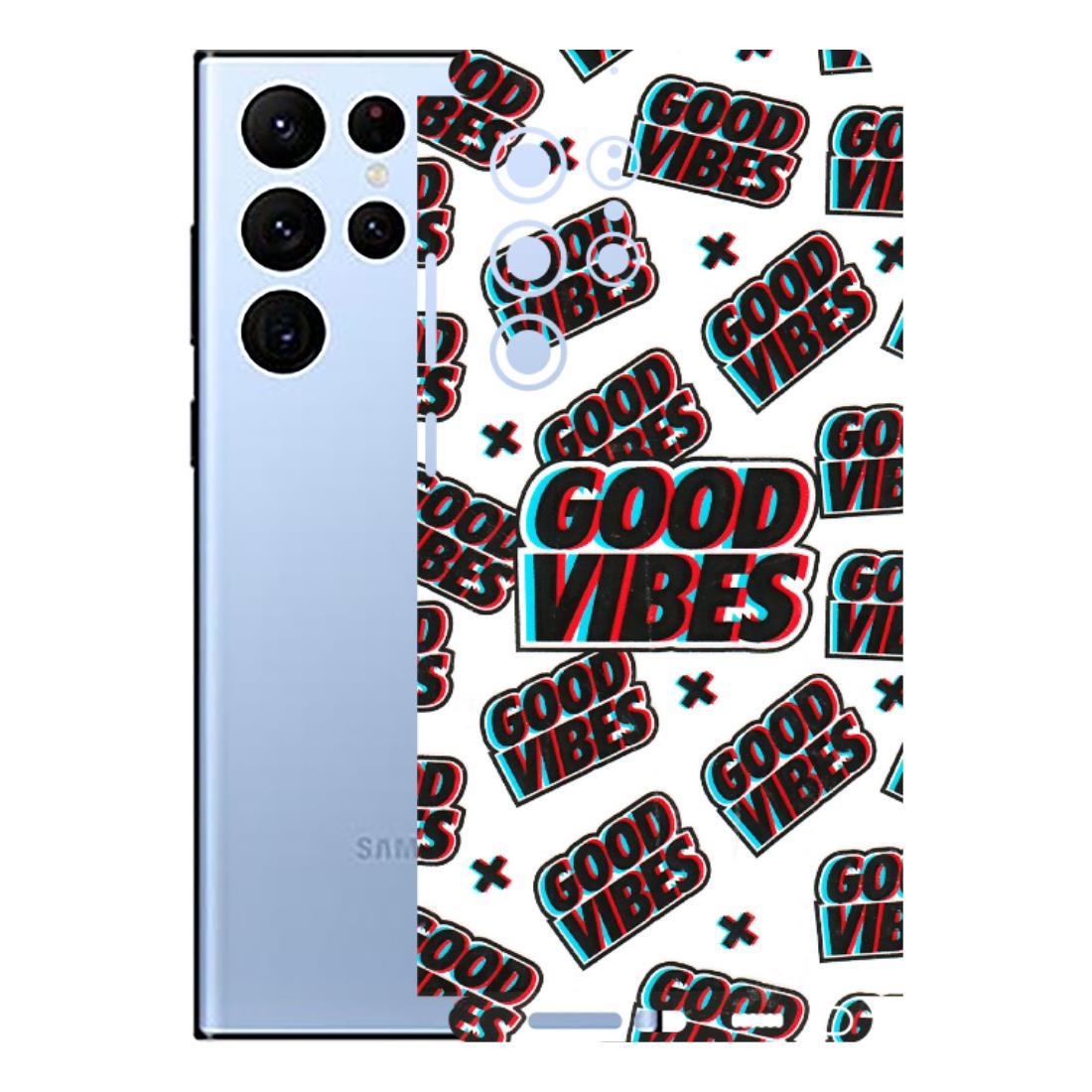 Samsung A/S Series Phone Skins (All Models) - Good Vibes - 3D Embossed Finish (L-282) Samsung Galaxy S22 Ultra