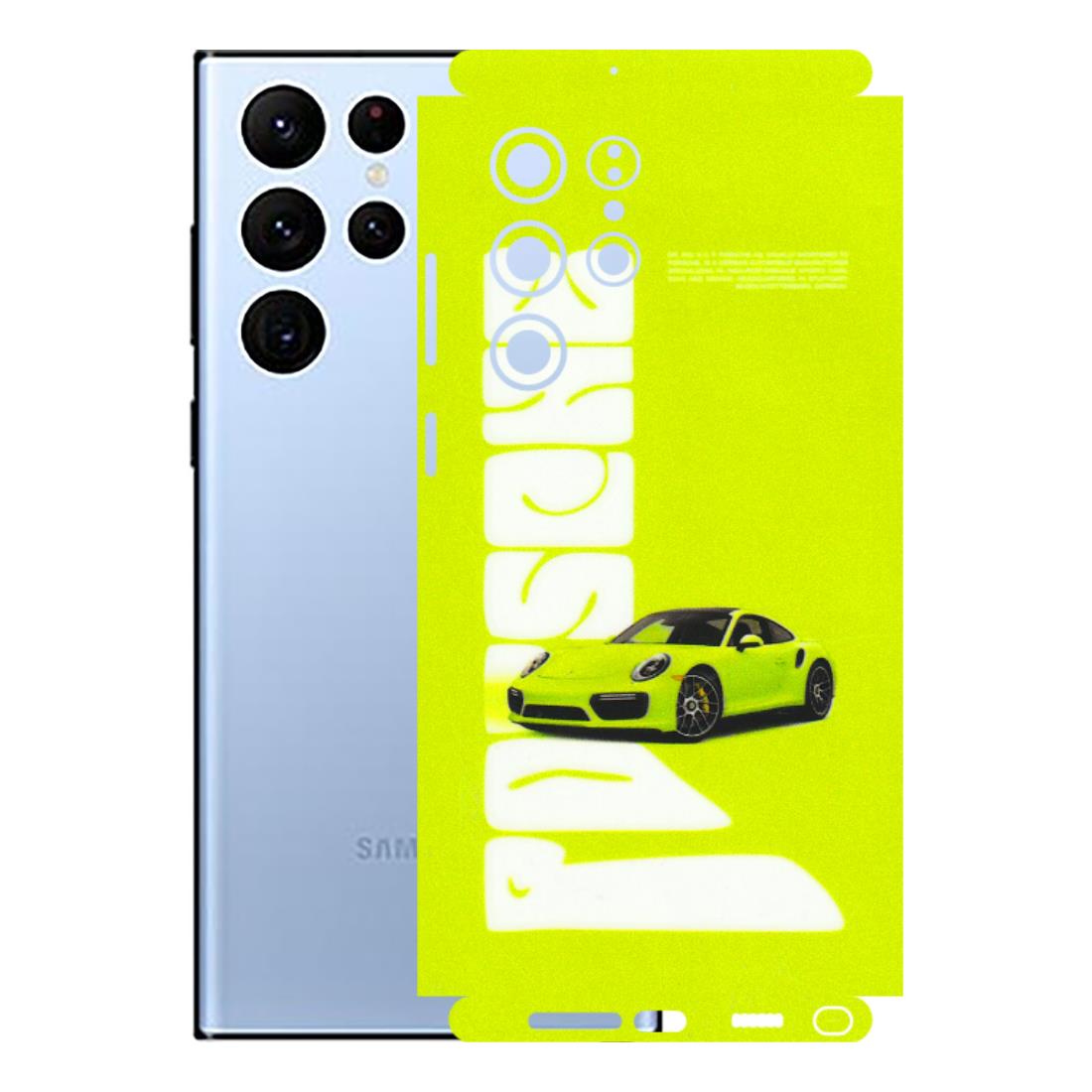 Samsung A/S Series Phone Skins (All Models) - Lime Green Porche - 3D Embossed Finish (L-30) Samsung Galaxy S22 Ultra