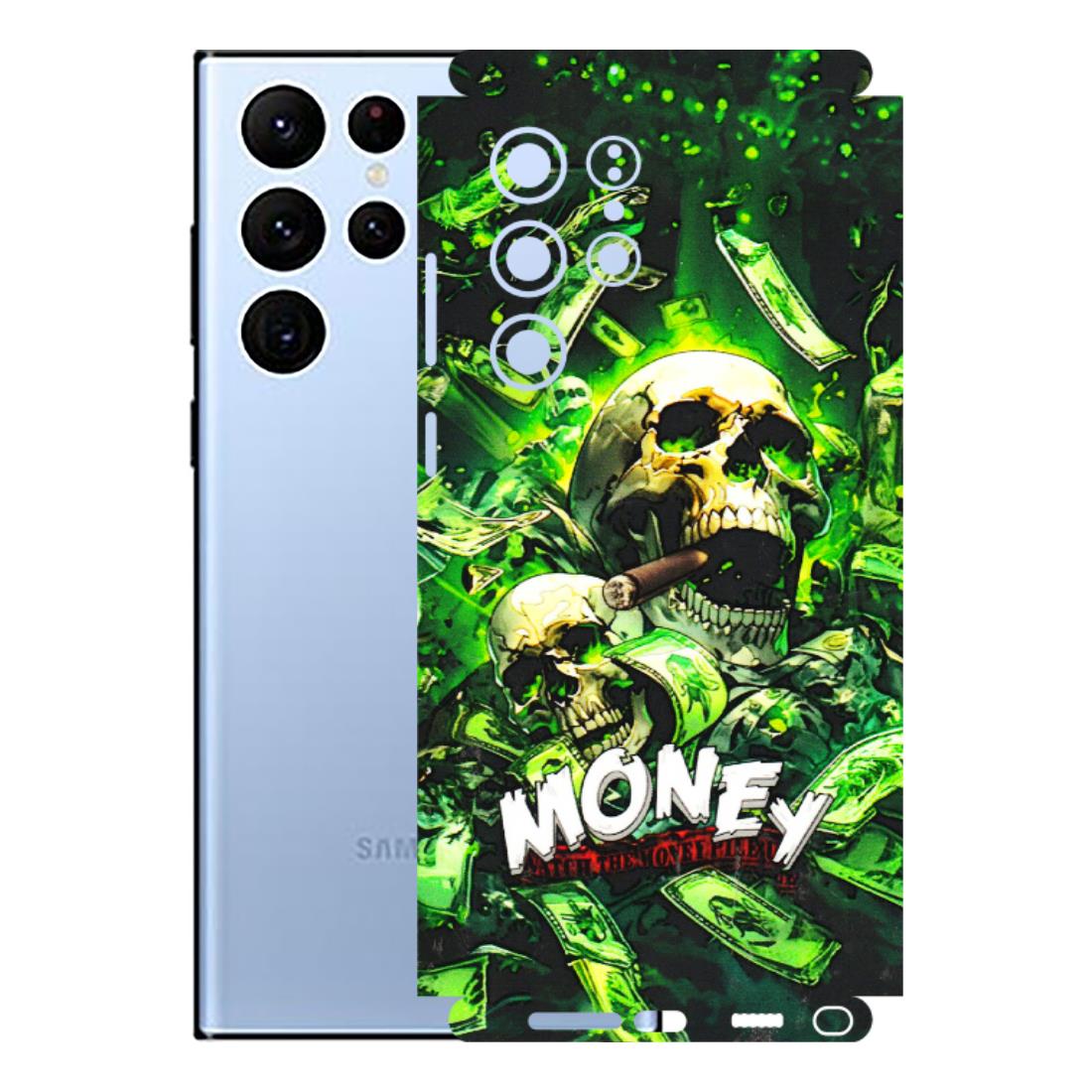 Samsung A/S Series Phone Skins (All Models) - Skull Money - 3D Embossed Finish (L-303) Samsung Galaxy S22 Ultra