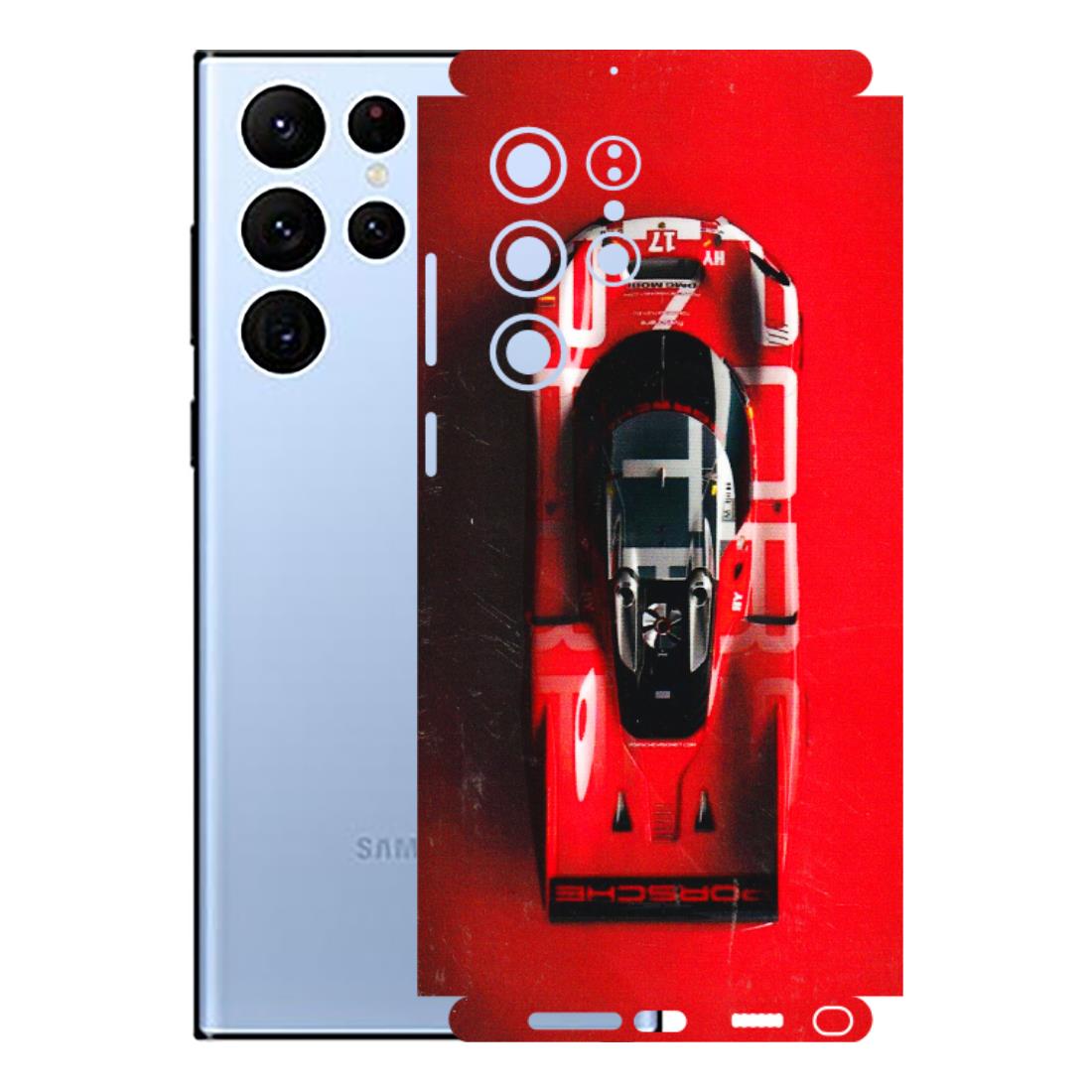 Samsung A/S Series Phone Skins (All Models) - Red Porsche Car Logo - 3D Embossed Finish (L-315) Samsung Galaxy S22 Ultra
