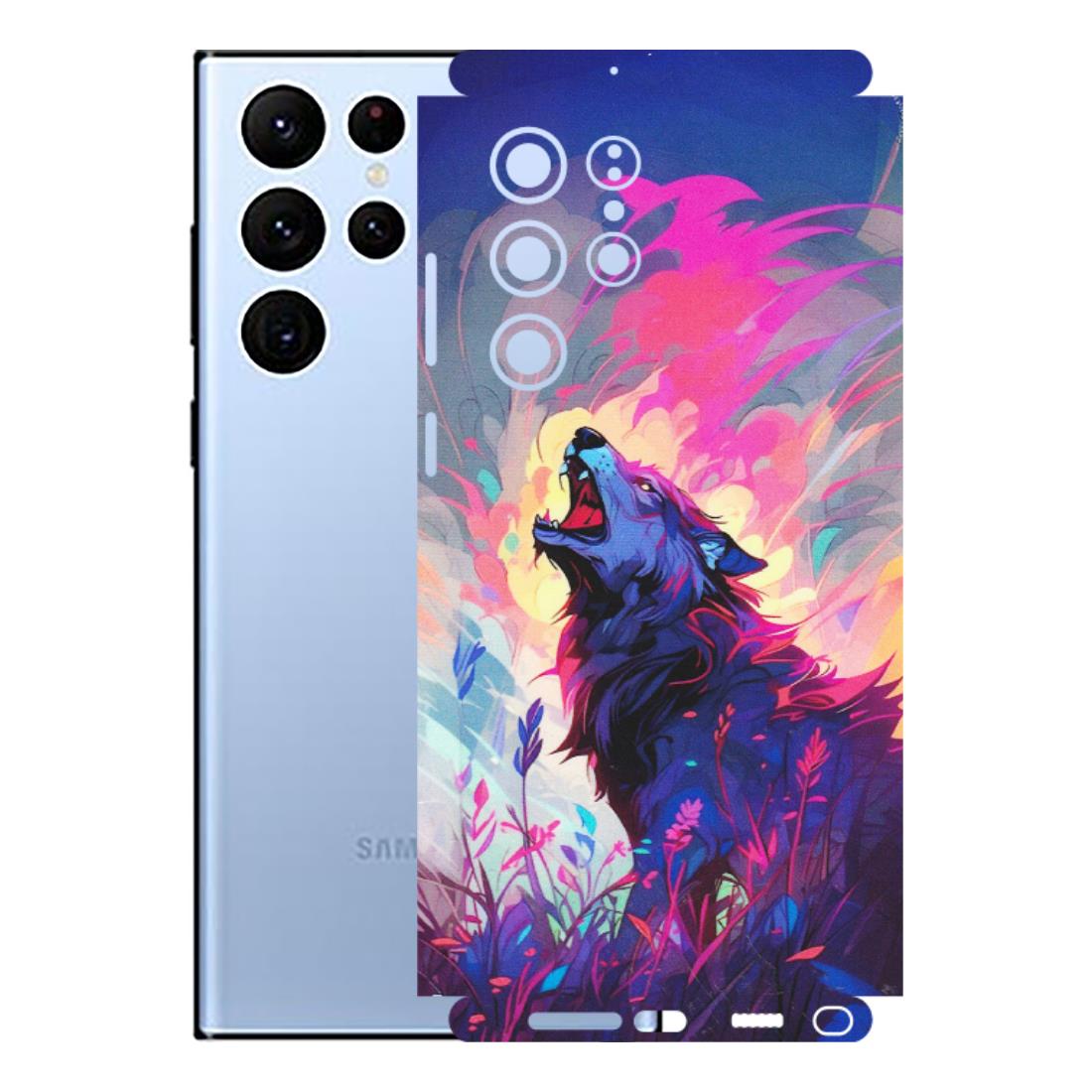 Samsung A/S Series Phone Skins (All Models) - New Wild Wolf Abstract - Matte Finish (M-125) Samsung Galaxy S22 Ultra