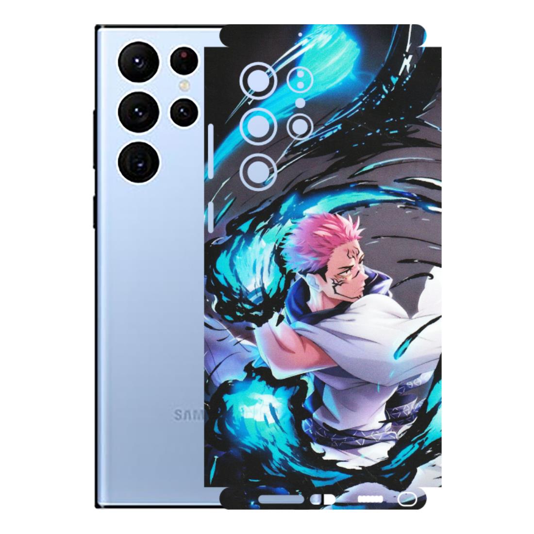 Samsung A/S Series Phone Skins (All Models) - New Jujutsu Kaisen Grey Blue Anime - Matte Finish (M-127) Samsung Galaxy S22 Ultra