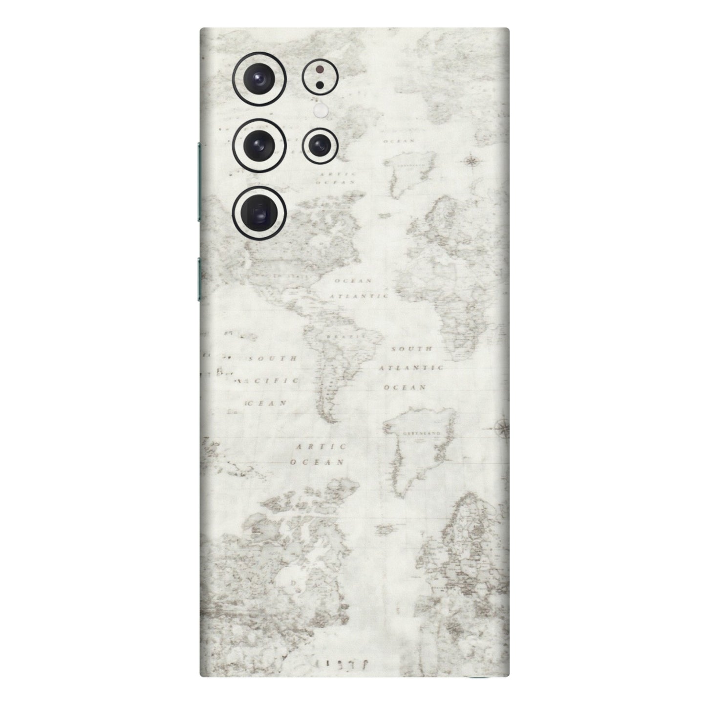 Samsung A/S Series Phone Skins (All Models) - World Travel Map - Transparent Finish (T-04) Samsung Galaxy S22 Ultra