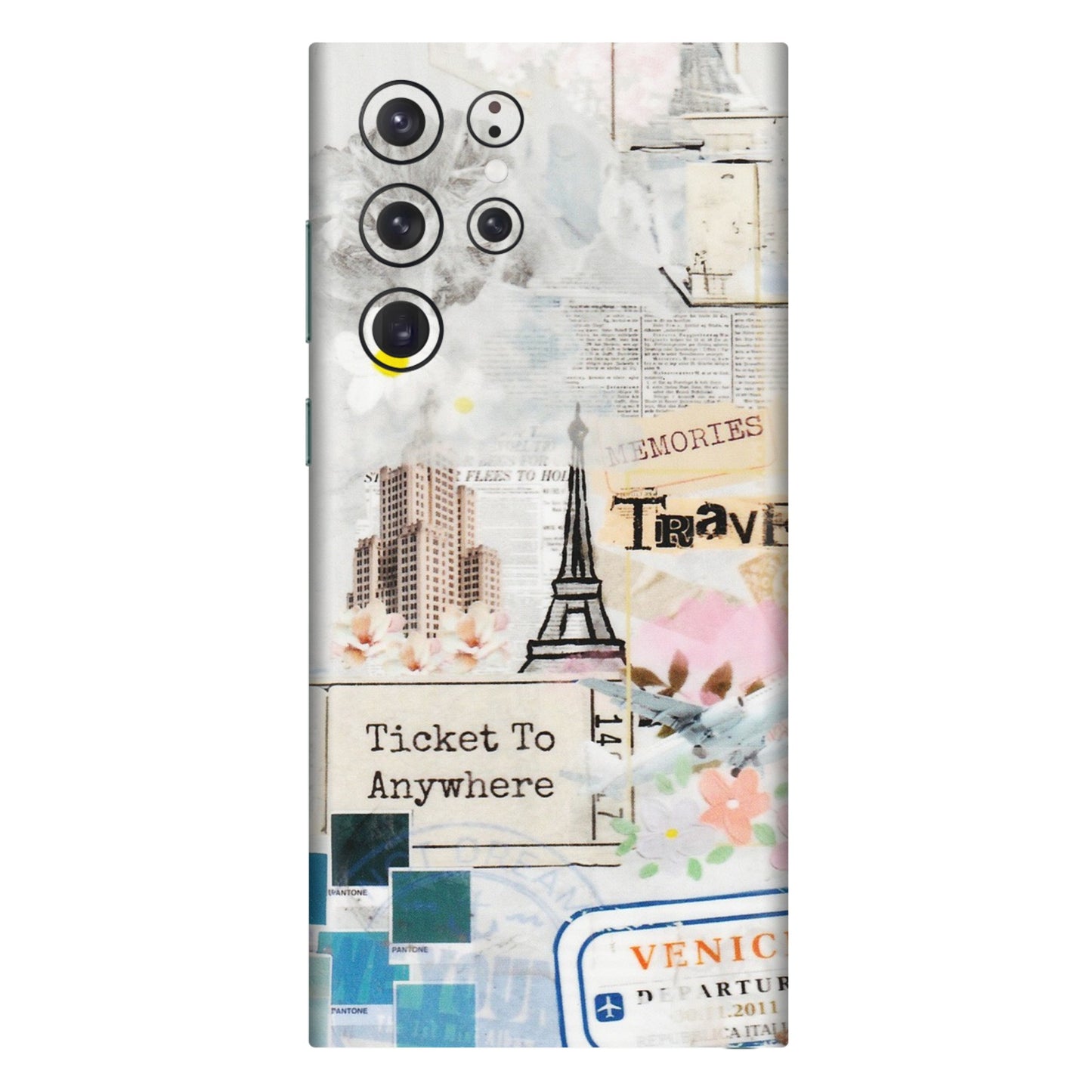Samsung A/S Series Phone Skins (All Models) - Travel Memories - Transparent Finish (T-09) Samsung Galaxy S22 Ultra
