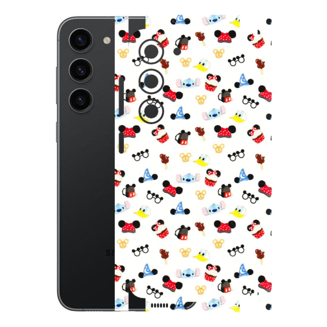 Samsung A/S Series Phone Skins (All Models) - Minnie Mouse & Donald Doodles s - 3D Embossed Finish (L-194) Samsung Galaxy S23 (5G)
