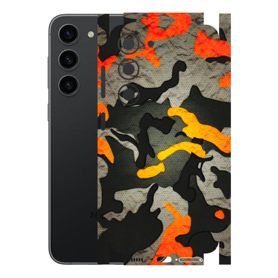 Samsung A/S Series Phone Skins (All Models) - Orange Camouflage - 3D Embossed Finish (L-204) Samsung Galaxy S23 (5G)