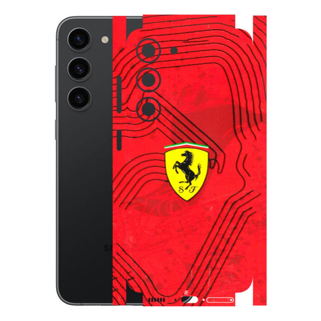 Samsung A/S Series Phone Skins (All Models) - Red Ferrari Logo Stylish - 3D Embossed Finish (L-238) Samsung Galaxy S23 (5G)
