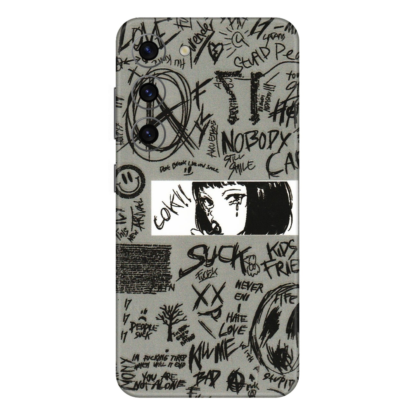 Samsung A/S Series Phone Skins (All Models) - Never Have Love Anime - 3D Embossed Finish (L-260) Samsung Galaxy S23 (5G)