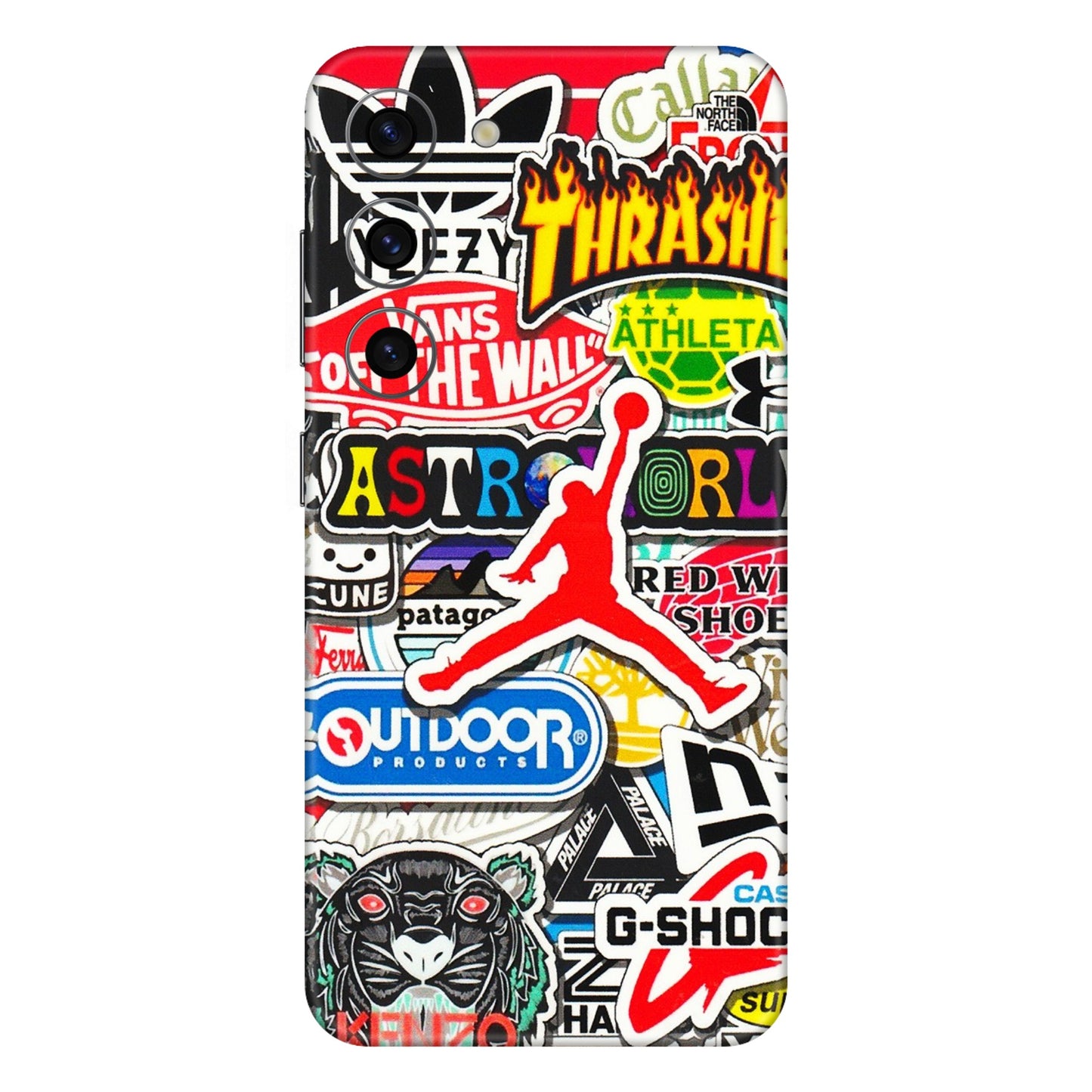 Samsung A/S Series Phone Skins (All Models) - Multi Brands Sticker Graffiti - 3D Embossed Finish (L-37) Samsung Galaxy S23 (5G)