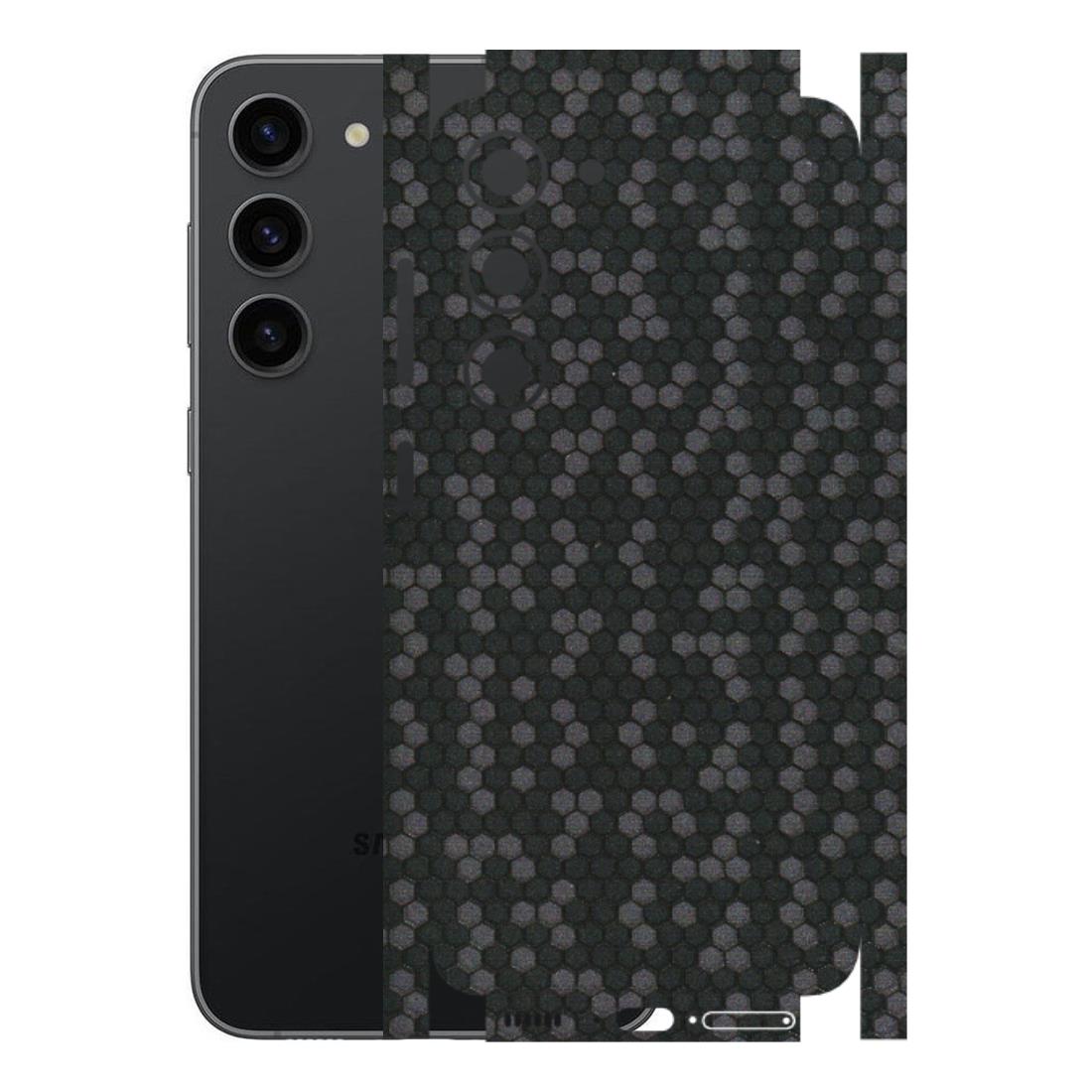 Samsung A/S Series Phone Skins (All Models) - Black Grey Honeycomb Sober - 3D Embossed Finish (L-85) Samsung Galaxy S23 (5G)