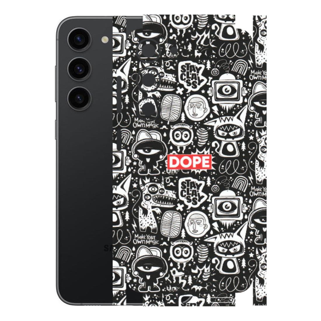 Samsung A/S Series Phone Skins (All Models) - Dope Stay Classy Black Doodles - Matte Finish (M-126) Samsung Galaxy S23 (5G)