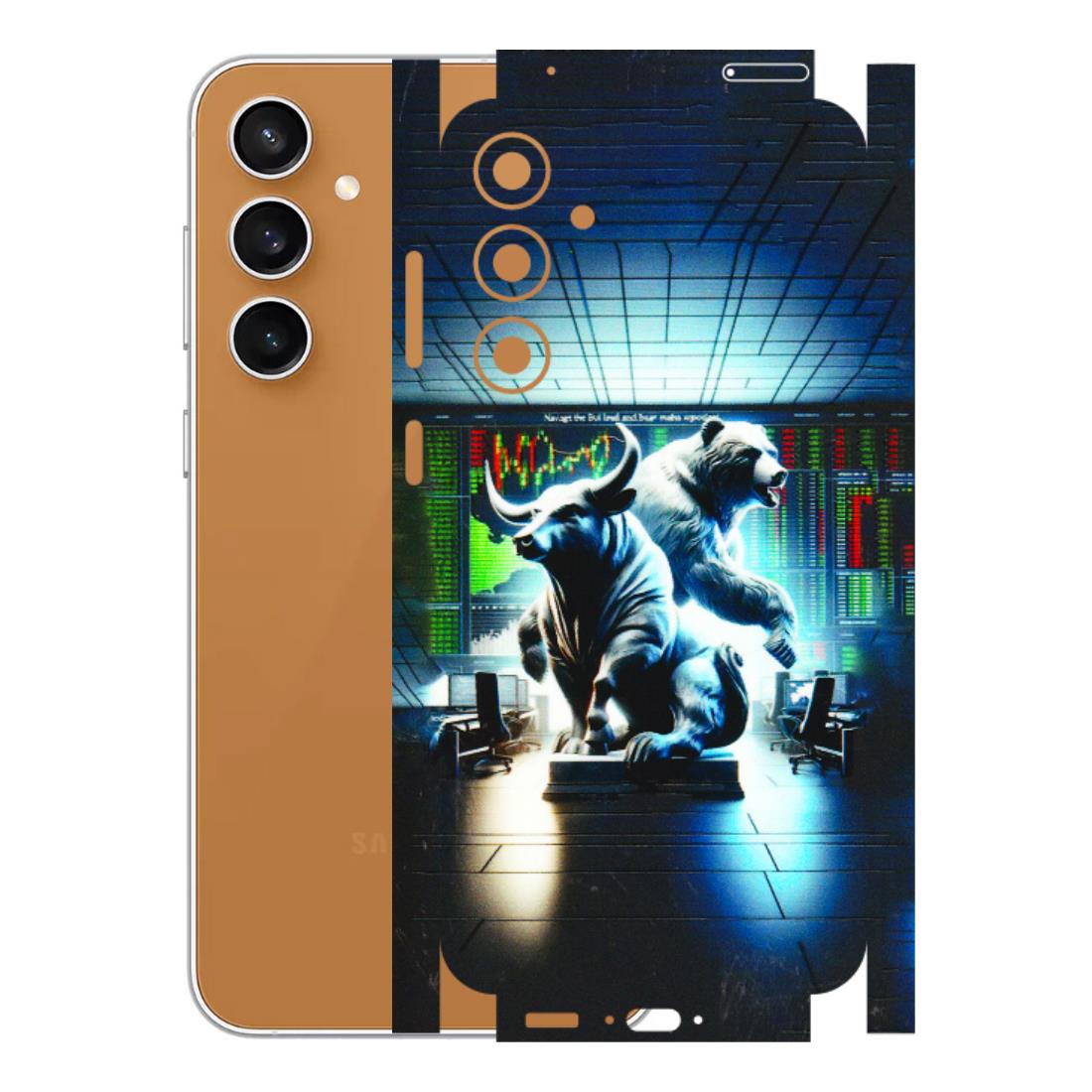 Samsung A/S Series Phone Skins (All Models) - Stock Market Sensex Bear vs Bulls - 3D Embossed Finish (L-15) Samsung Galaxy S23 FE (5G)