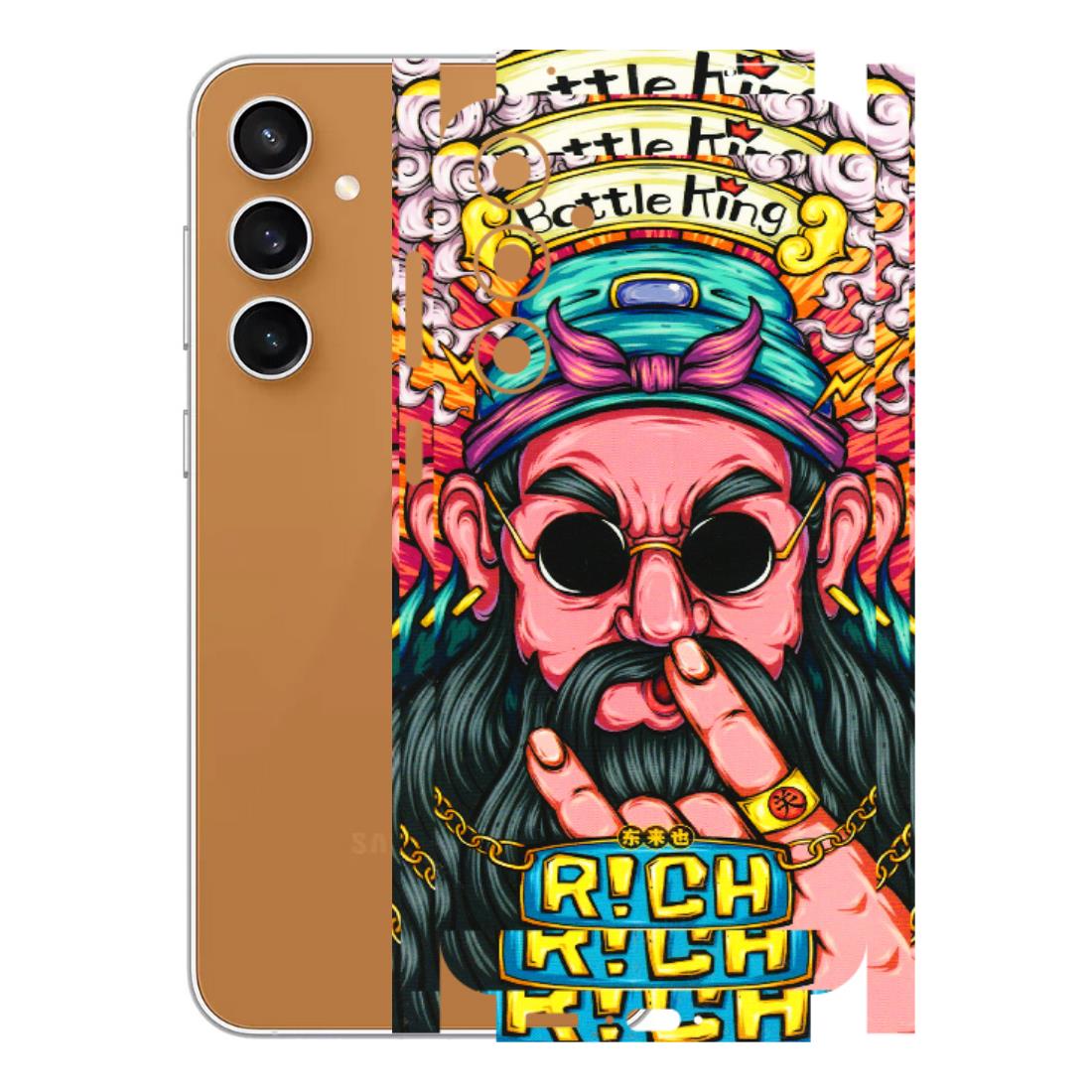 Samsung A/S Series Phone Skins (All Models) - Battle King Dude Face - 3D Embossed Finish (L-178) Samsung Galaxy S23 FE (5G)