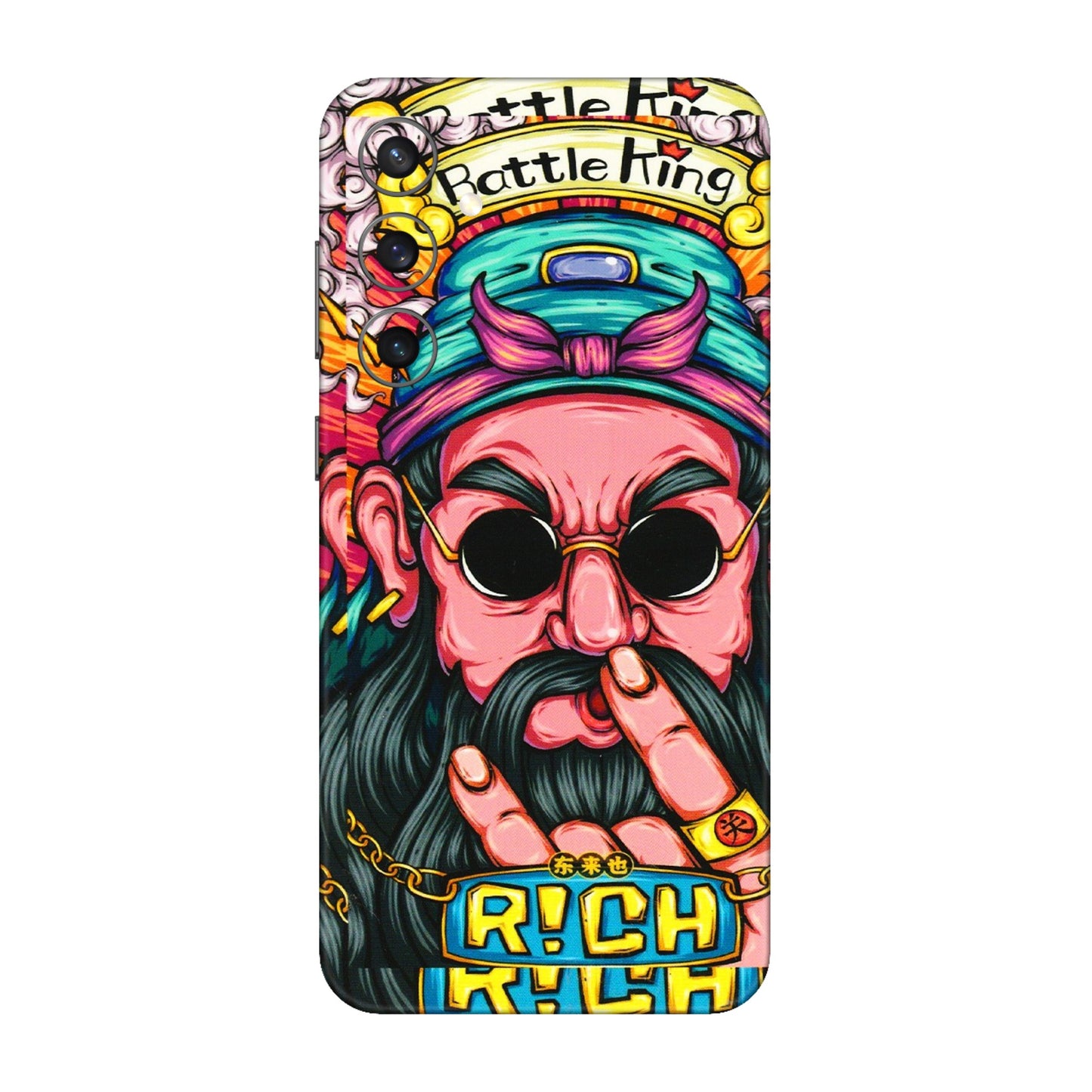 Samsung A/S Series Phone Skins (All Models) - Battle King Dude Face - 3D Embossed Finish (L-178) Samsung Galaxy S23 FE (5G)