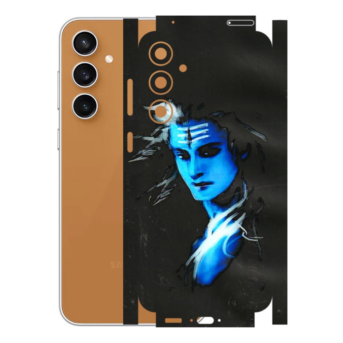 Samsung A/S Series Phone Skins (All Models) - Har Har Mahadev Blue/Black - 3D Embossed Finish (L-185) Samsung Galaxy S23 FE (5G)