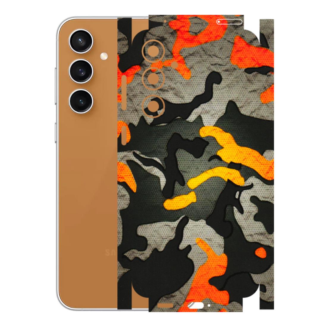 Samsung A/S Series Phone Skins (All Models) - Orange Camouflage - 3D Embossed Finish (L-204) Samsung Galaxy S23 FE (5G)