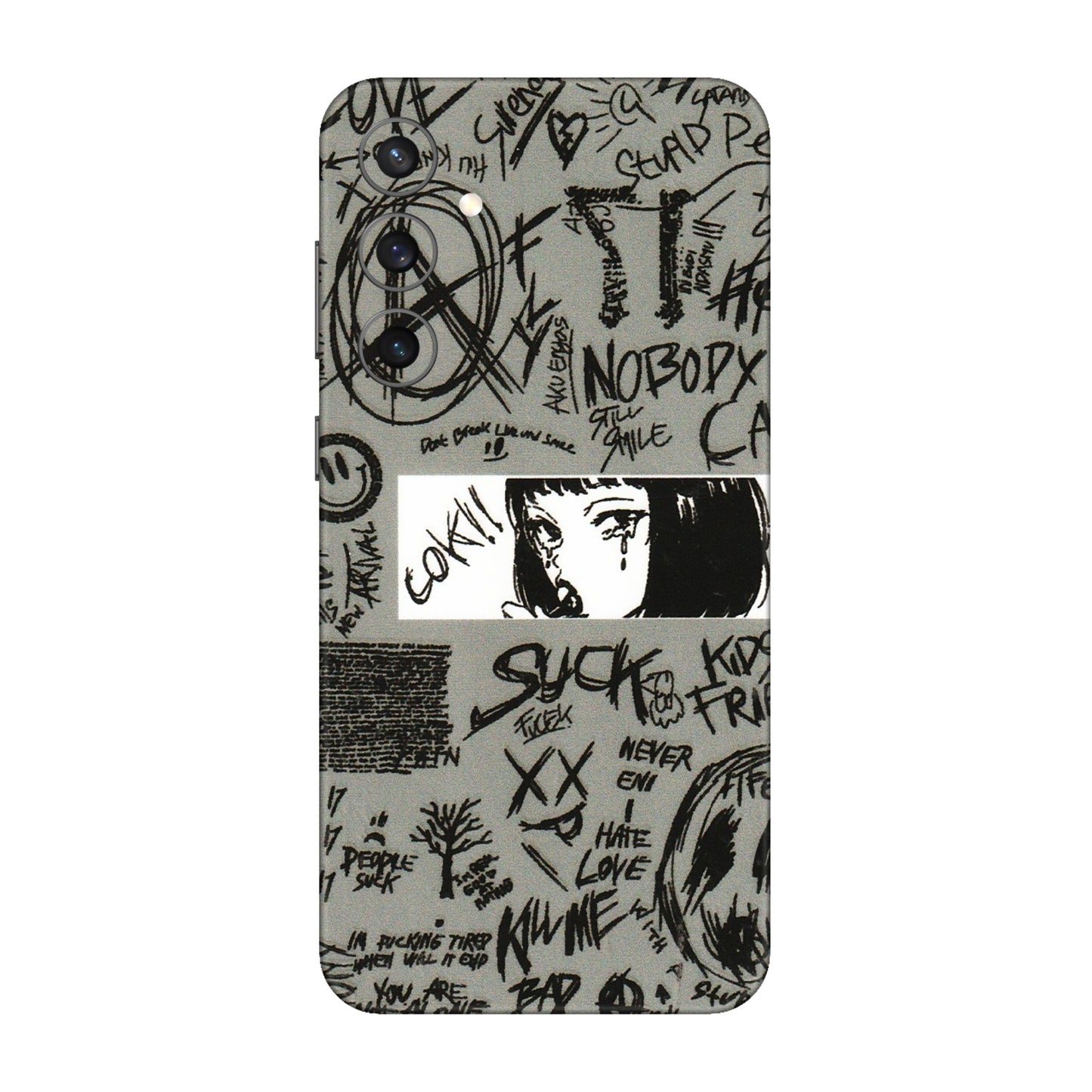 Samsung A/S Series Phone Skins (All Models) - Never Have Love Anime - 3D Embossed Finish (L-260) Samsung Galaxy S23 FE (5G)