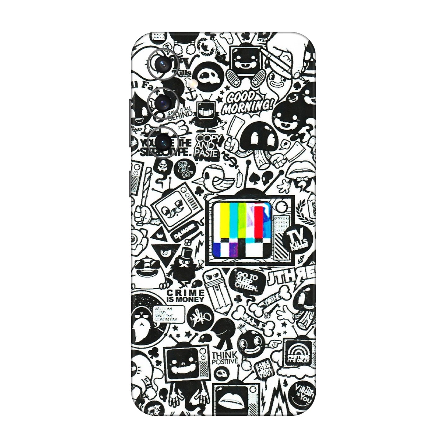 Samsung A/S Series Phone Skins (All Models) - Doodles Positive Art - 3D Embossed Finish (L-263) Samsung Galaxy S23 FE (5G)
