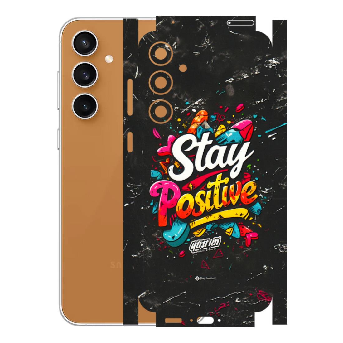 Samsung A/S Series Phone Skins (All Models) - Stay Positive Black - 3D Embossed Finish (L-31) Samsung Galaxy S23 FE (5G)