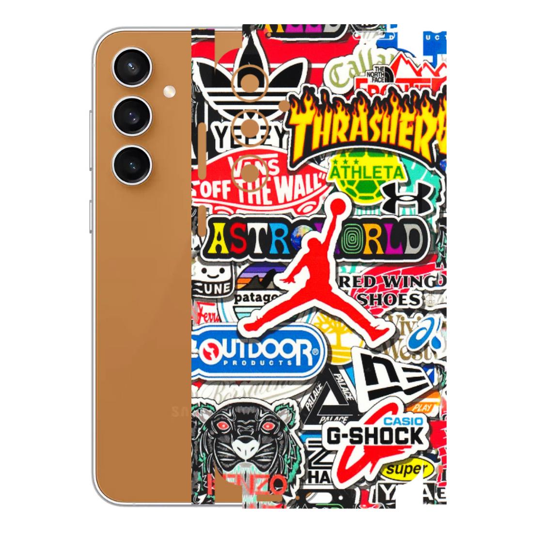 Samsung A/S Series Phone Skins (All Models) - Multi Brands Sticker Graffiti - 3D Embossed Finish (L-37) Samsung Galaxy S23 FE (5G)