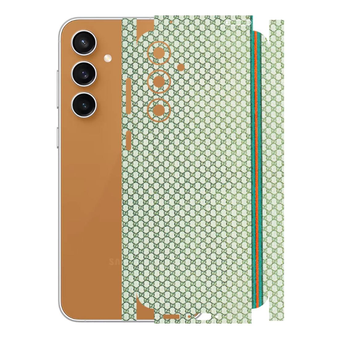 Samsung A/S Series Phone Skins (All Models) - Gucci Fabric Pattern - 3D Embossed Finish (L-73) Samsung Galaxy S23 FE (5G)