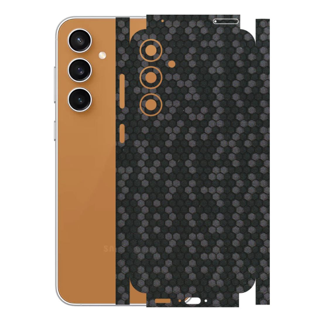 Samsung A/S Series Phone Skins (All Models) - Black Grey Honeycomb Sober - 3D Embossed Finish (L-85) Samsung Galaxy S23 FE (5G)