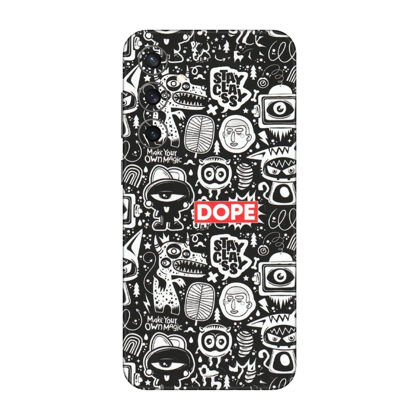Samsung A/S Series Phone Skins (All Models) - Dope Stay Classy Black Doodles - Matte Finish (M-126) Samsung Galaxy S23 FE (5G)