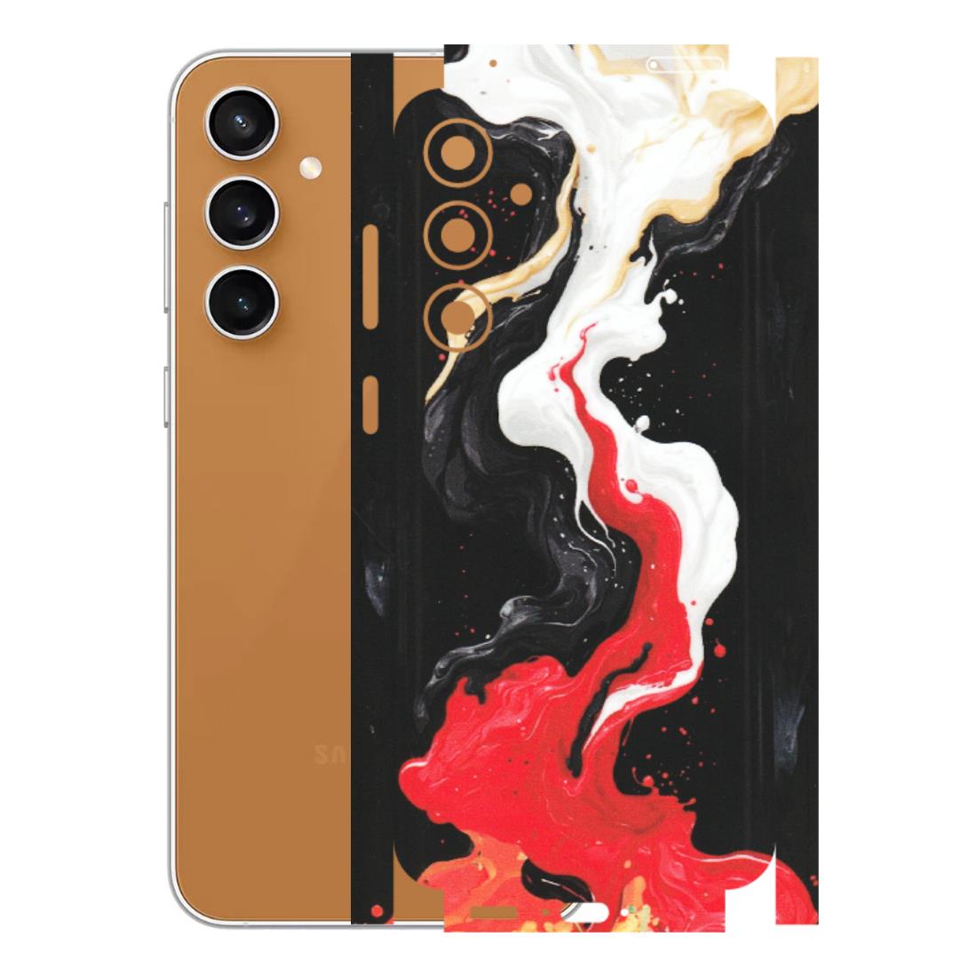 Samsung A/S Series Phone Skins (All Models) - Black Red White Paint Splash Fusion - Matte Finish (M-56) Samsung Galaxy S23 FE (5G)
