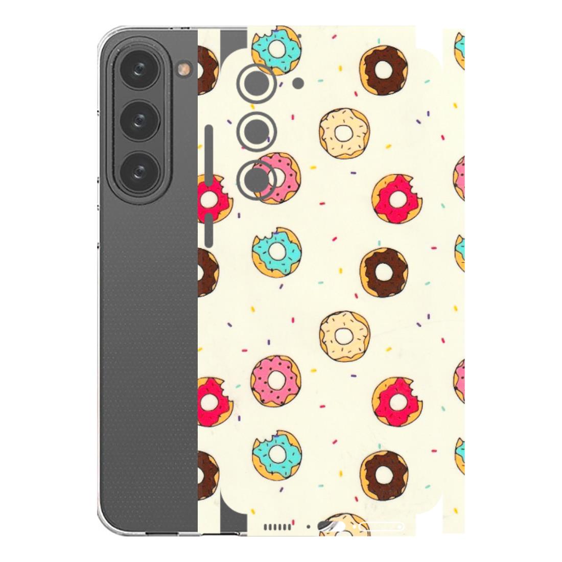 Samsung A/S Series Phone Skins (All Models) - Mini Donuts Doodle Art - 3D Embossed Finish (L-122) Samsung Galaxy S23 Plus (5G)