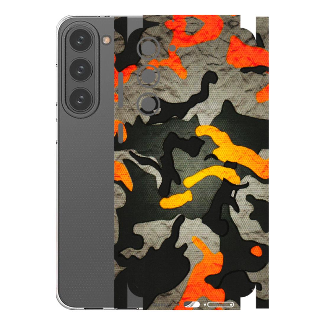 Samsung A/S Series Phone Skins (All Models) - Orange Camouflage - 3D Embossed Finish (L-204) Samsung Galaxy S23 Plus (5G)
