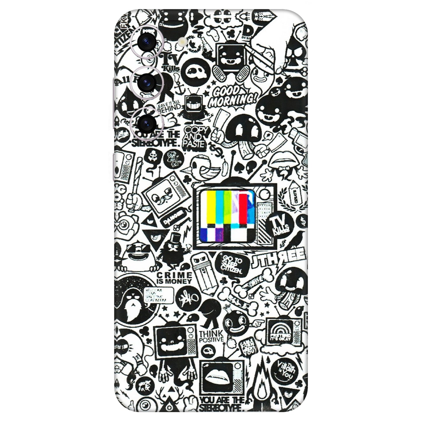 Samsung A/S Series Phone Skins (All Models) - Doodles Positive Art - 3D Embossed Finish (L-263) Samsung Galaxy S23 Plus (5G)