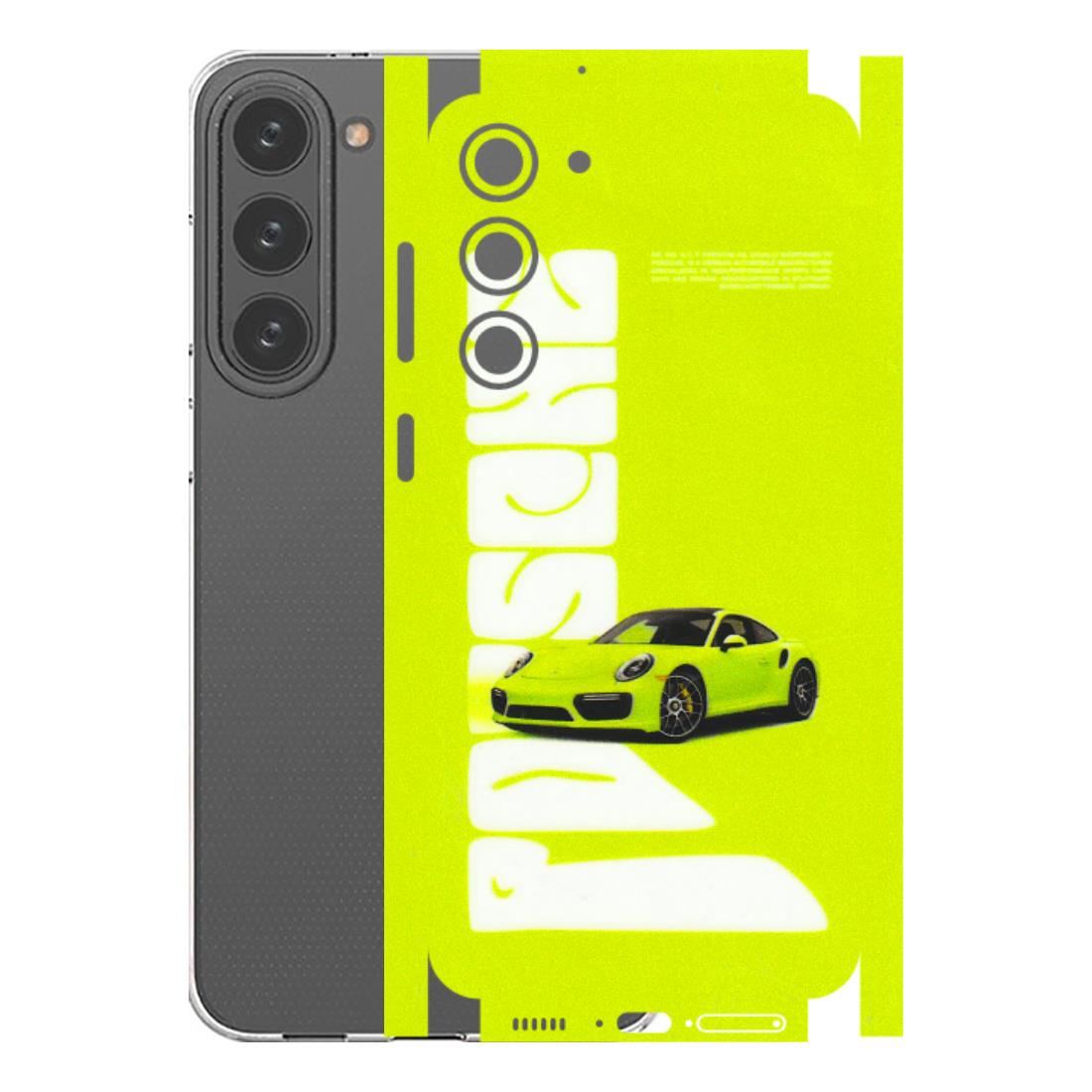 Samsung A/S Series Phone Skins (All Models) - Lime Green Porche - 3D Embossed Finish (L-30) Samsung Galaxy S23 Plus (5G)