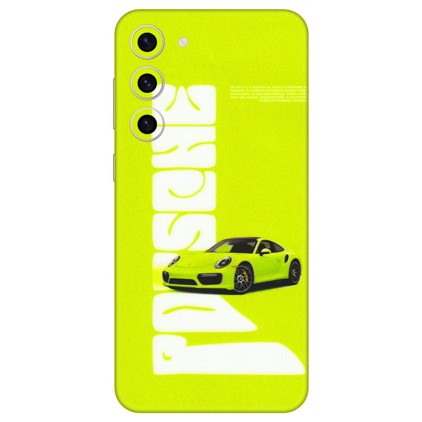 Samsung A/S Series Phone Skins (All Models) - Lime Green Porche - 3D Embossed Finish (L-30) Samsung Galaxy S23 Plus (5G)