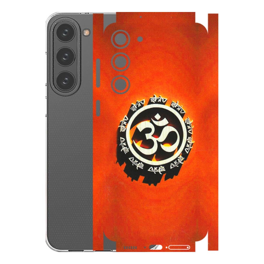Samsung A/S Series Phone Skins (All Models) - Aum Shiv Orange - 3D Embossed Finish (L-32) Samsung Galaxy S23 Plus (5G)