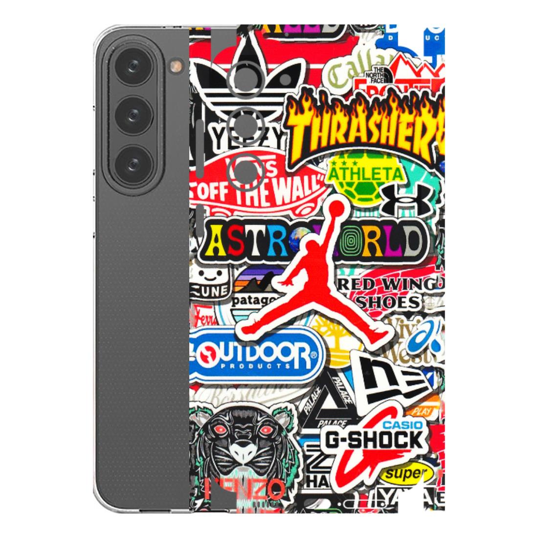 Samsung A/S Series Phone Skins (All Models) - Multi Brands Sticker Graffiti - 3D Embossed Finish (L-37) Samsung Galaxy S23 Plus (5G)
