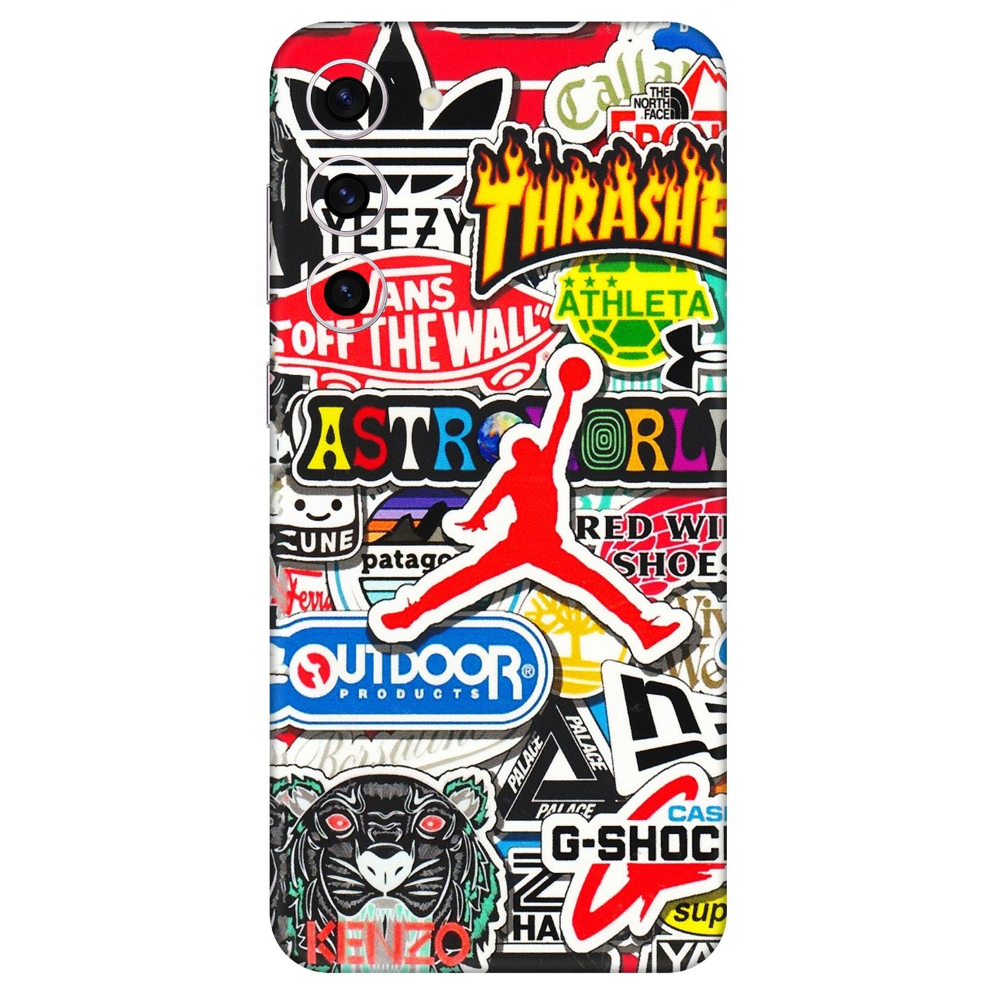 Samsung A/S Series Phone Skins (All Models) - Multi Brands Sticker Graffiti - 3D Embossed Finish (L-37) Samsung Galaxy S23 Plus (5G)