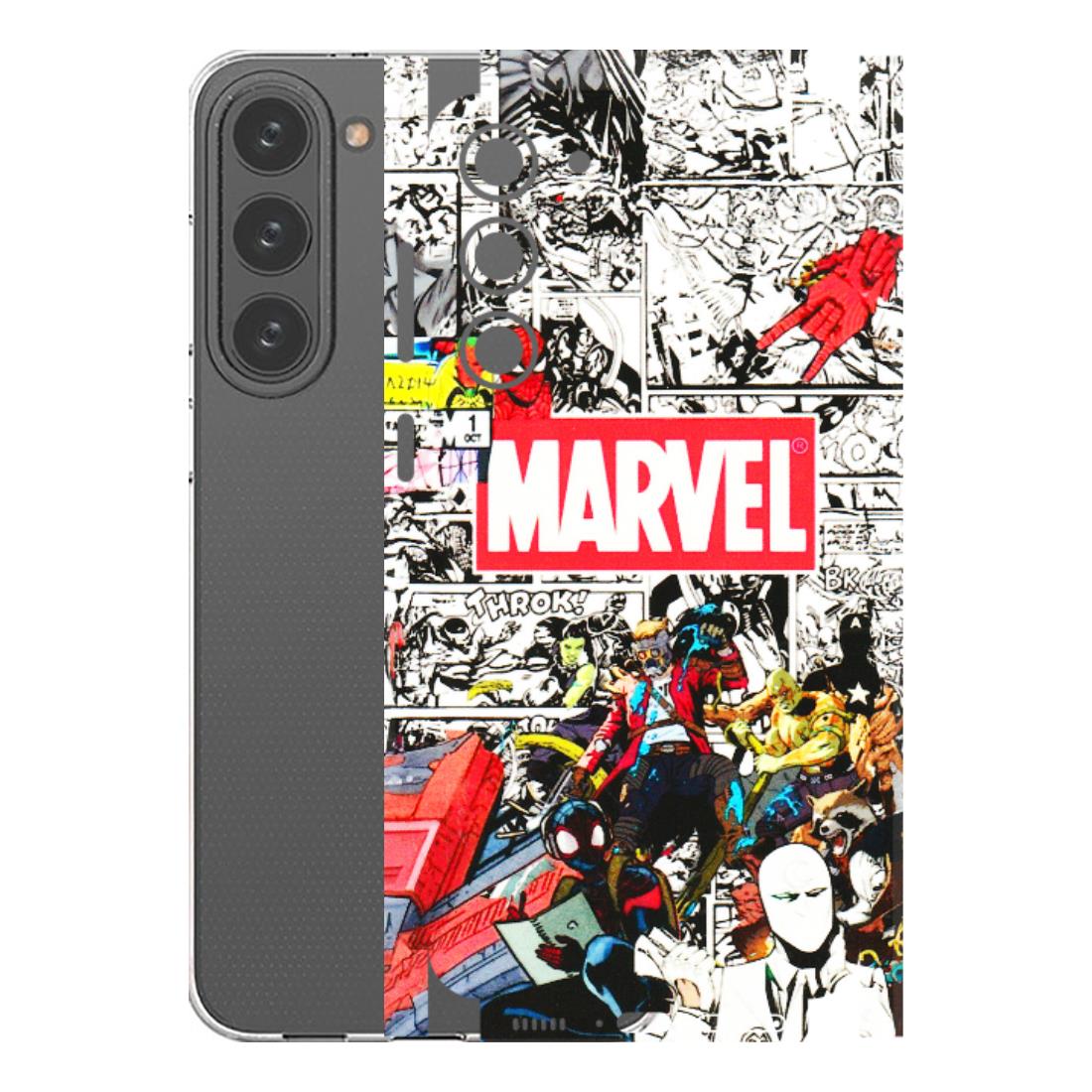 Samsung A/S Series Phone Skins (All Models) - Marvel Colorful Comic - 3D Embossed Finish (L-64) Samsung Galaxy S23 Plus (5G)
