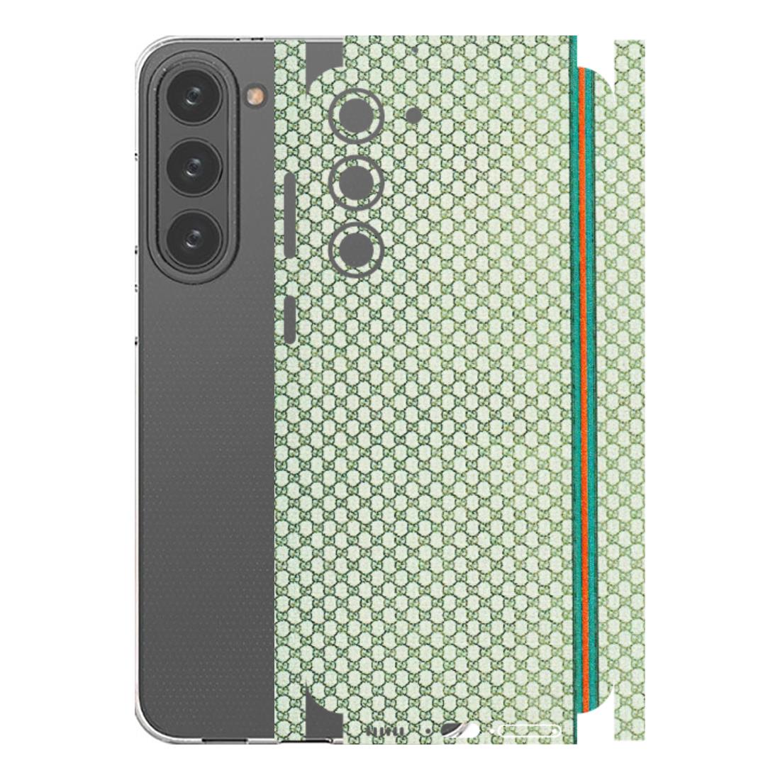 Samsung A/S Series Phone Skins (All Models) - Gucci Fabric Pattern - 3D Embossed Finish (L-73) Samsung Galaxy S23 Plus (5G)