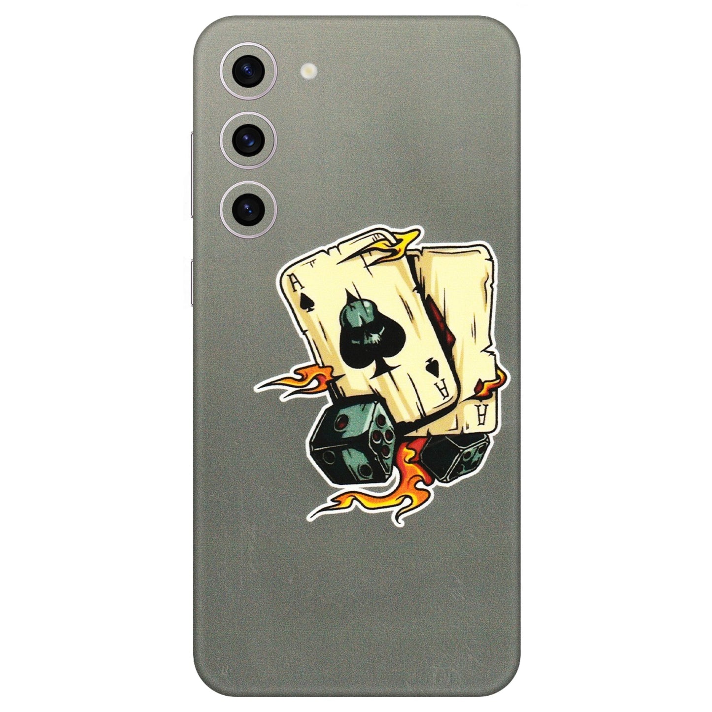 Samsung A/S Series Phone Skins (All Models) - Grey Cards Of Ace - 3D Embossed Finish (L-77) Samsung Galaxy S23 Plus (5G)