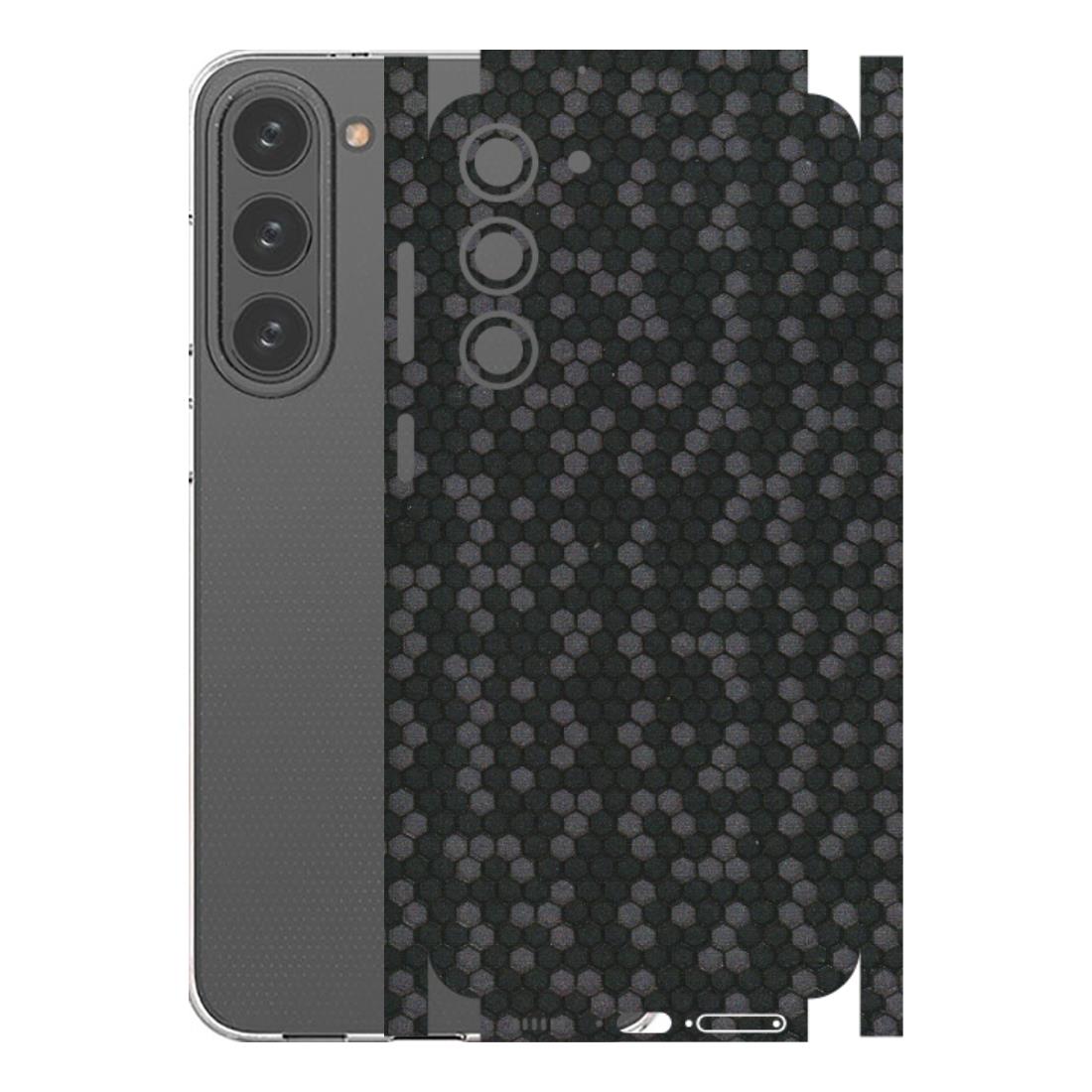 Samsung A/S Series Phone Skins (All Models) - Black Grey Honeycomb Sober - 3D Embossed Finish (L-85) Samsung Galaxy S23 Plus (5G)