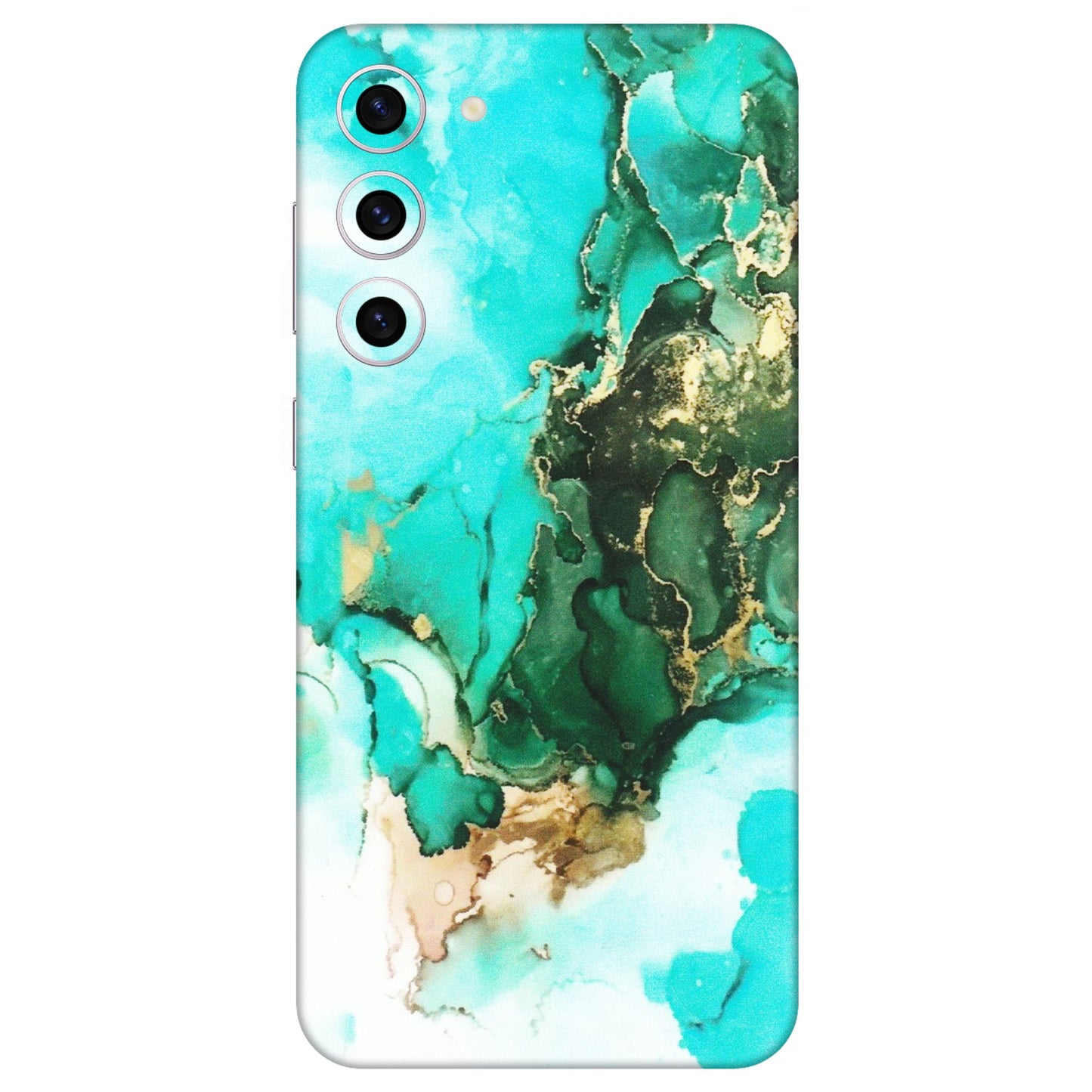 Samsung A/S Series Phone Skins (All Models) - The Blue Gold Marble - Matte Finish (M-124) Samsung Galaxy S23 Plus (5G)