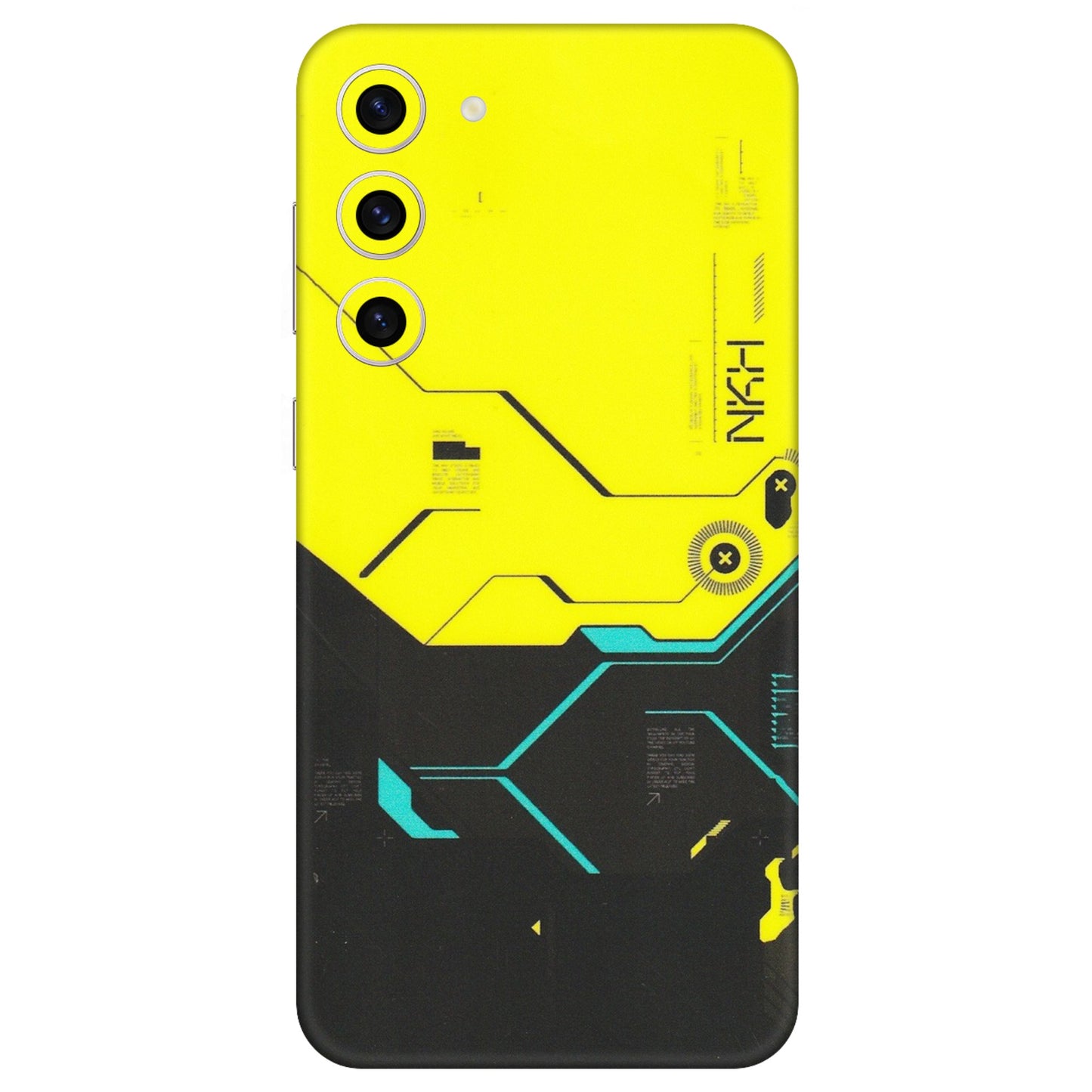 Samsung A/S Series Phone Skins (All Models) - Black Yellow Technica - Matte Finish (M-53) Samsung Galaxy S23 Plus (5G)