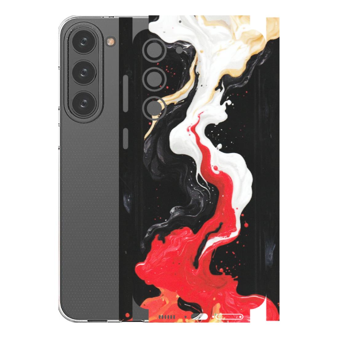 Samsung A/S Series Phone Skins (All Models) - Black Red White Paint Splash Fusion - Matte Finish (M-56) Samsung Galaxy S23 Plus (5G)