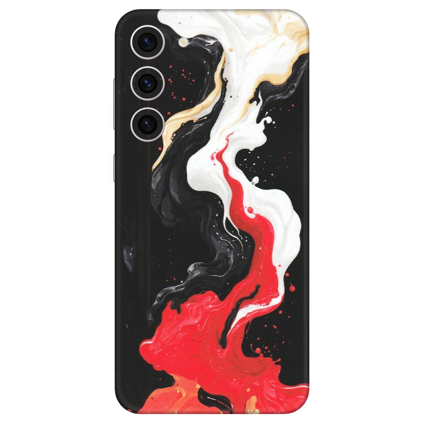 Samsung A/S Series Phone Skins (All Models) - Black Red White Paint Splash Fusion - Matte Finish (M-56) Samsung Galaxy S23 Plus (5G)