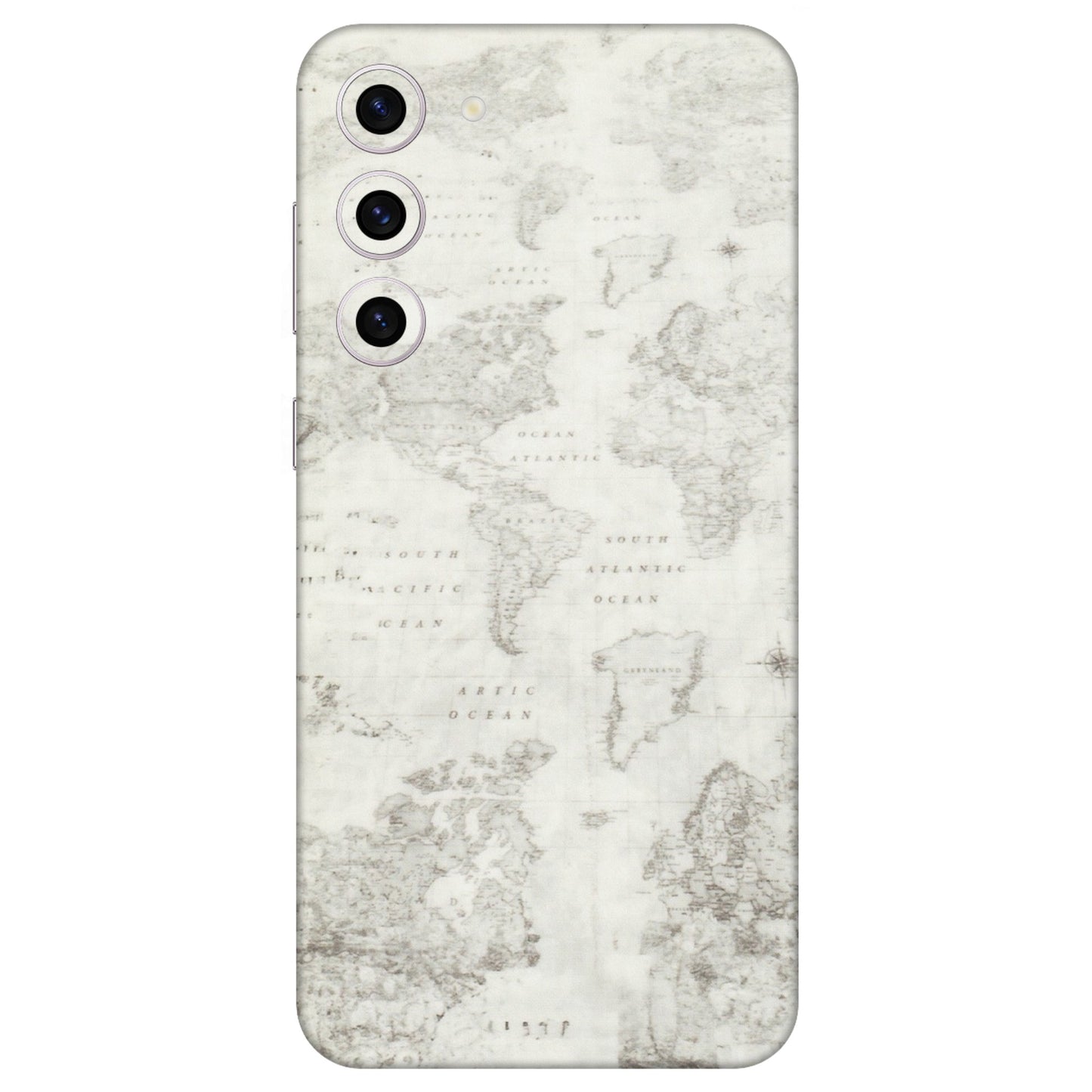 Samsung A/S Series Phone Skins (All Models) - World Travel Map - Transparent Finish (T-04) Samsung Galaxy S23 Plus (5G)
