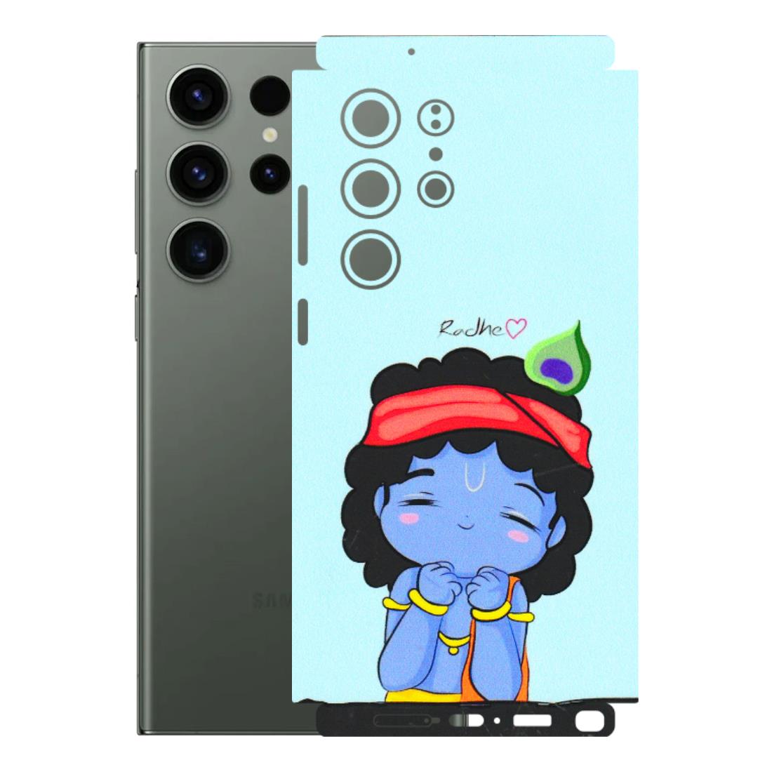 Samsung A/S Series Phone Skins (All Models) - Radhe Radhe Cute Toon - 3D Embossed Finish (L-05) Samsung Galaxy S23 Ultra (5G)