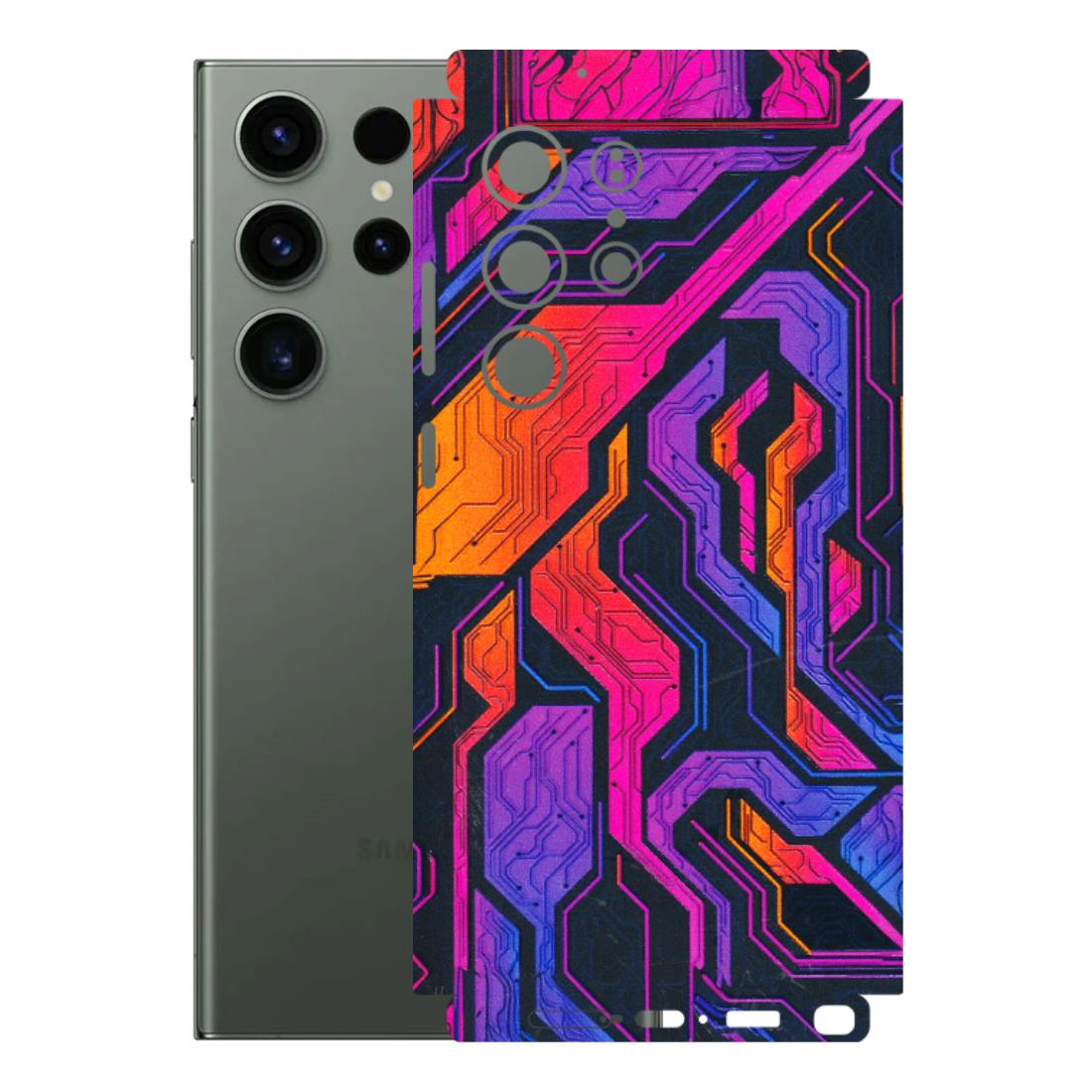 Samsung A/S Series Phone Skins (All Models) - Tech Circuits Futuristic - 3D Embossed Finish (L-07) Samsung Galaxy S23 Ultra (5G)